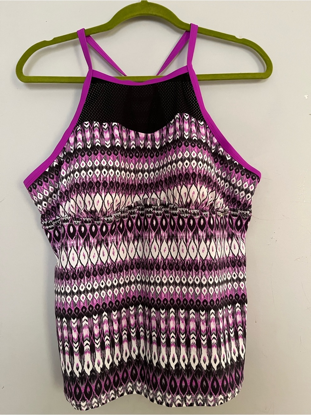 ZeroXposur Purple, Black & White Strappy Tankini Top